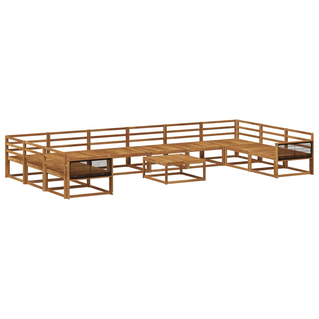 Outdoor-Sofagarnitur 11 pcs Natur Massivholz Akazie