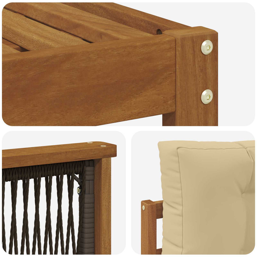 Outdoor-Sofagarnitur mit Kissen 11 pcs Natur und Beige