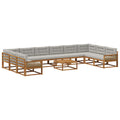 Outdoor-Sofagarnitur mit Kissen 11 pcs Natürlich und Hellgrau