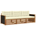 Outdoor-Sofagarnitur 3 pcs Natur und Creme Polyester
