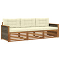Outdoor-Sofagarnitur mit Kissen 3 pcs Natur und Creme