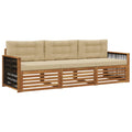 Outdoor-Sofagarnitur mit Kissen 3 pcs Natur und Beige