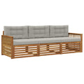 Outdoor-Sofagarnitur mit Kissen 3 pcs Natürlich und Hellgrau