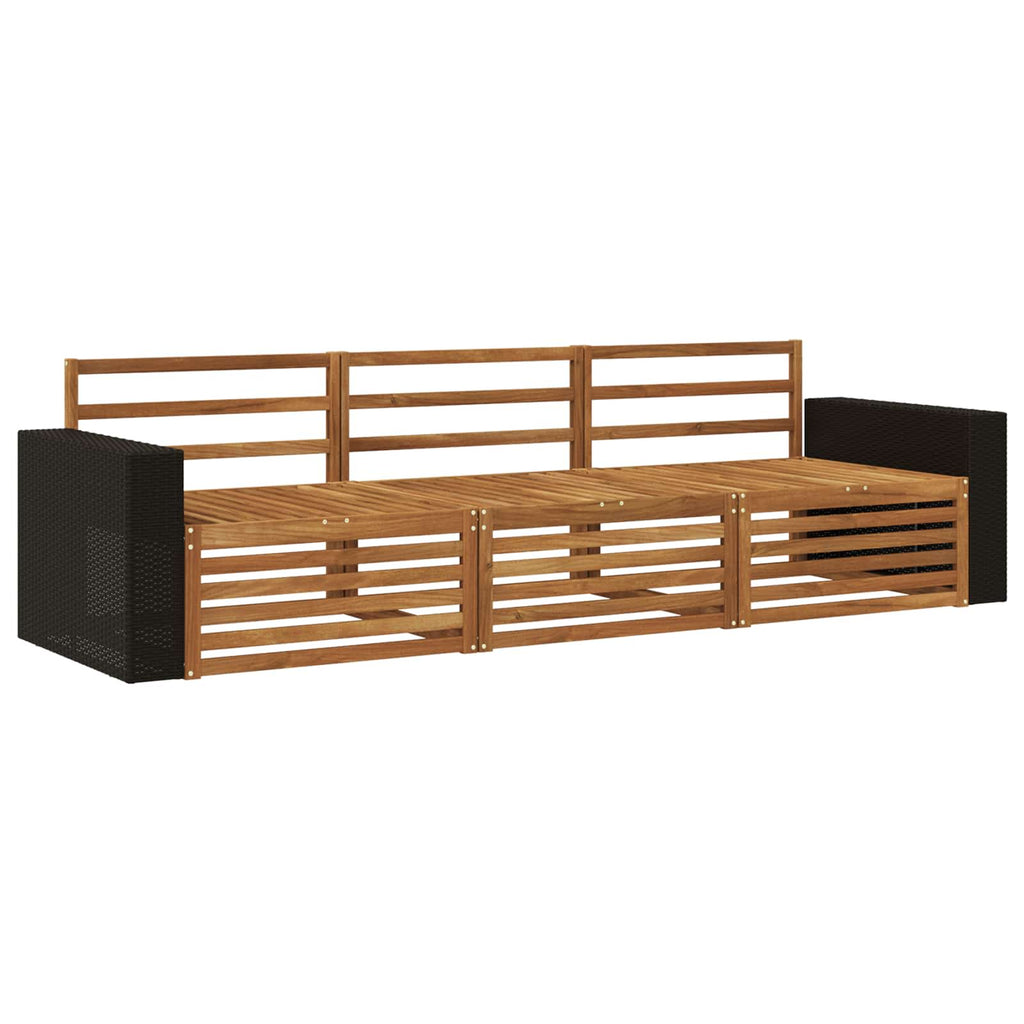 Outdoor-Sofagarnitur 3 pcs Natur Massivholz Akazie