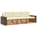 Outdoor-Sofagarnitur mit Kissen 3 pcs Natur und Creme Polyester