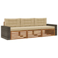 Outdoor-Sofagarnitur mit Kissen 3 pcs Natur und Beige Polyester
