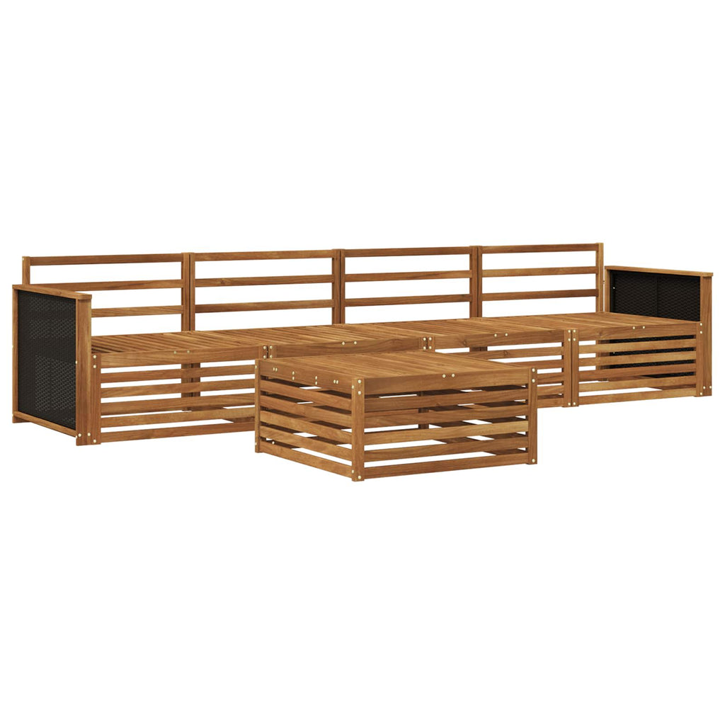 Outdoor-Sofagarnitur 5 pcs Natur Massivholz Akazie