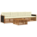 Outdoor-Sofagarnitur 5 pcs Natur und Creme Massivholz Akazie
