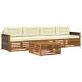 Outdoor-Sofagarnitur mit Kissen 5 pcs Natur und Creme