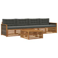 Outdoor-Sofagarnitur mit Kissen 5 pcs Natur und Anthrazit