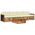 Outdoor-Sofagarnitur mit Kissen 5 pcs Natur und Creme