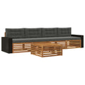 Outdoor-Sofagarnitur mit Kissen 5 pcs Natur und Anthrazit