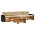 Outdoor-Sofagarnitur 5 pcs Natur und Beige Massivholz Akazie