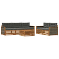 Outdoor-Sofagarnitur mit Kissen 6 pcs Natur und Anthrazit