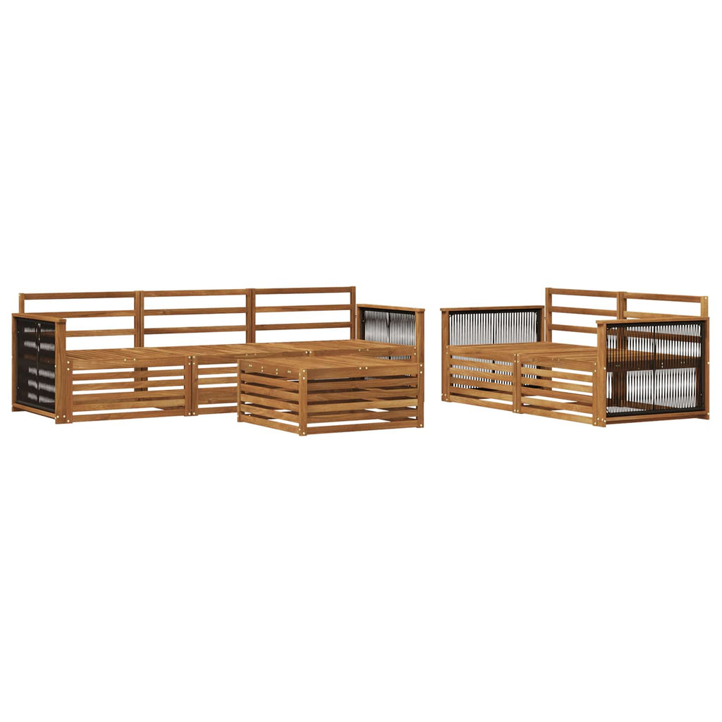 Outdoor-Sofagarnitur 6 pcs Natur Massivholz Akazie