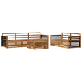 Outdoor-Sofagarnitur 6 pcs Natur Massivholz Akazie