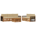 Outdoor-Sofagarnitur mit Kissen 6 pcs Natur und Beige