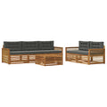 Outdoor-Sofagarnitur mit Kissen 6 pcs Natur und Anthrazit