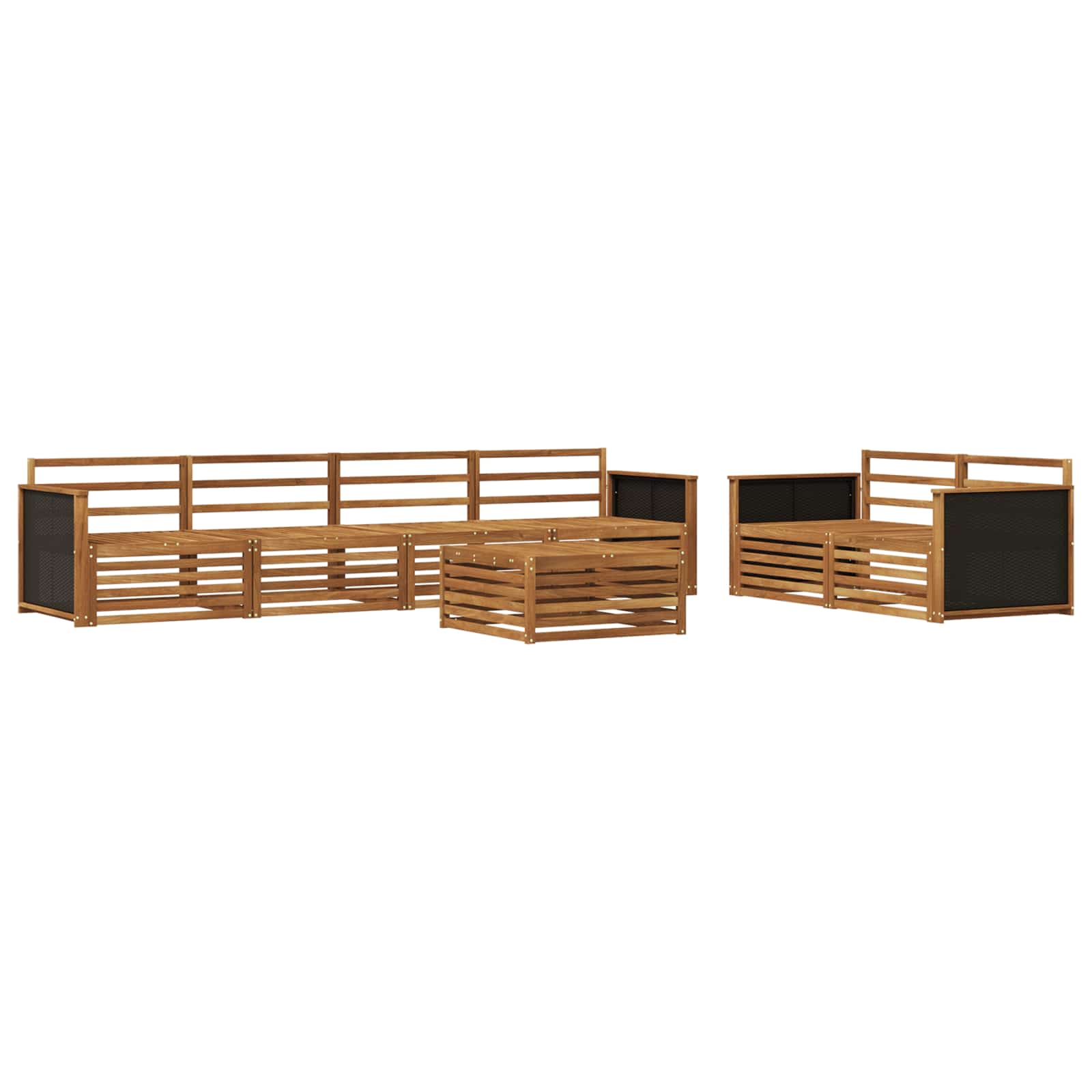 Outdoor-Sofagarnitur 7 pcs Natur Massivholz Akazie