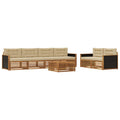 Outdoor-Sofagarnitur mit Kissen 7 pcs Natur und Beige Polyester