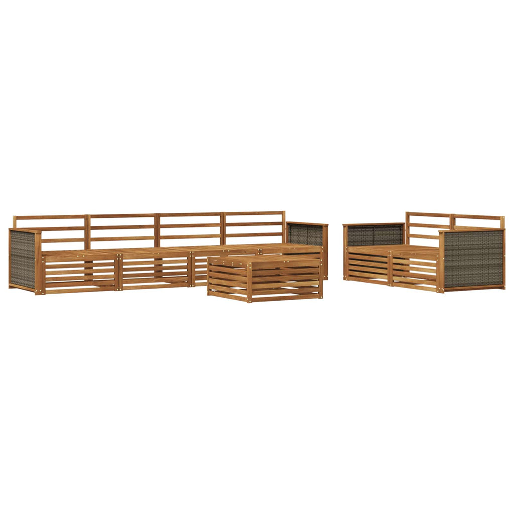 Outdoor-Sofagarnitur 7 pcs Natur Massivholz Akazie