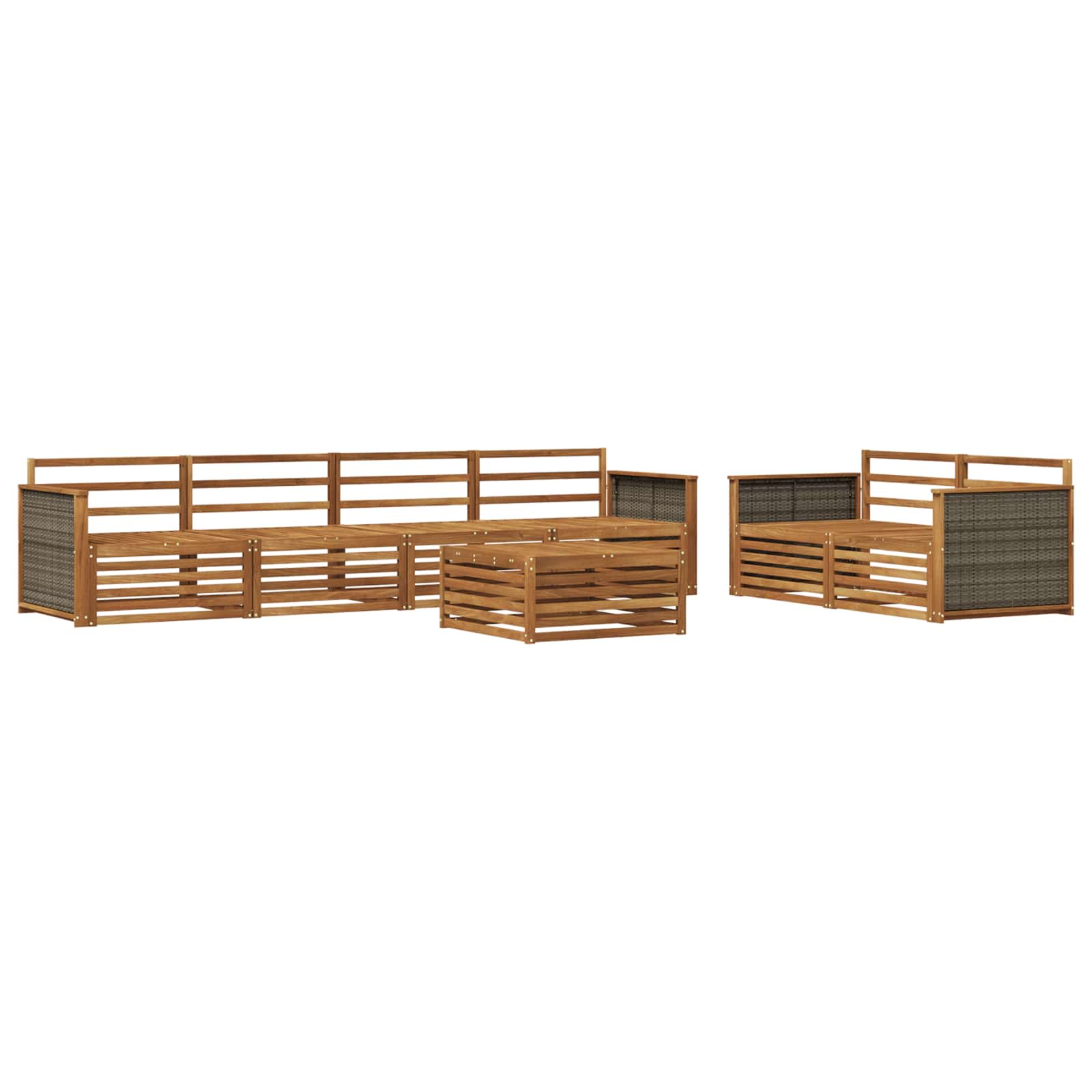 Outdoor-Sofagarnitur 7 pcs Natur Massivholz Akazie