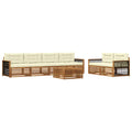Outdoor-Sofagarnitur mit Kissen 7 pcs Natur und Creme