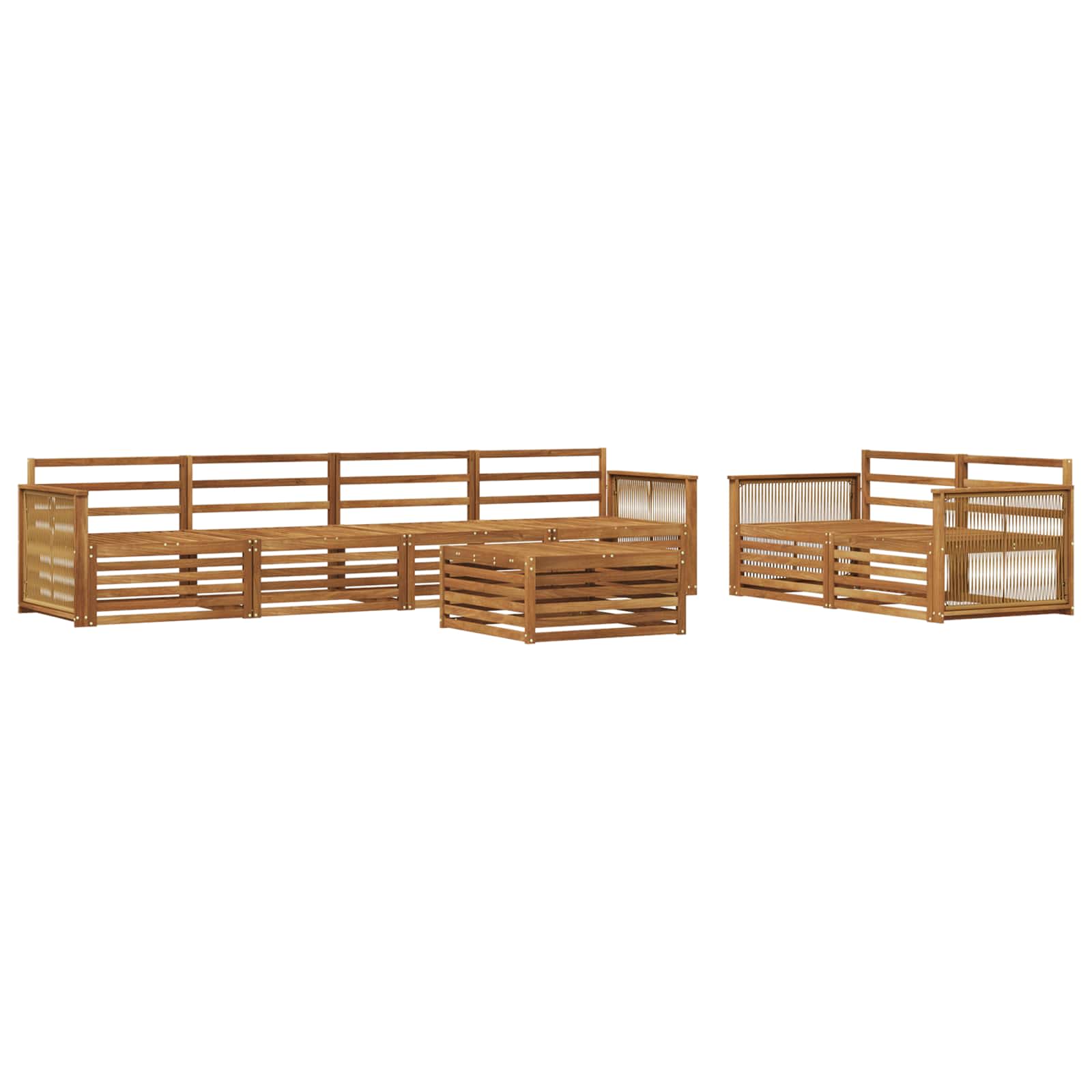 Outdoor-Sofagarnitur 7 pcs Natur Massivholz Akazie