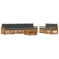 Outdoor-Sofagarnitur mit Kissen 7 pcs Natur und Anthrazit