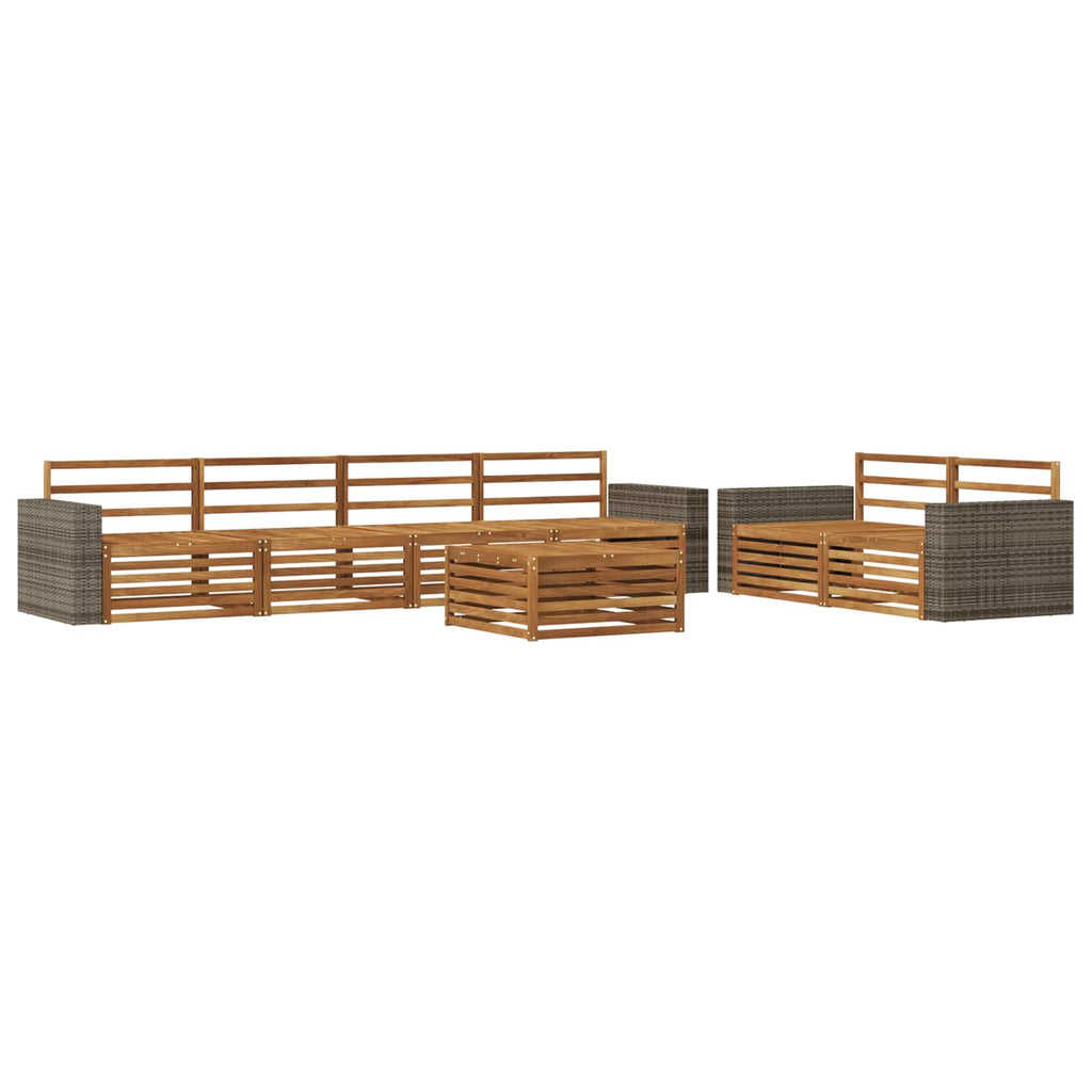 Outdoor-Sofagarnitur 7 pcs Natur Massivholz Akazie