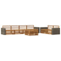 Outdoor-Sofagarnitur 7 pcs Natur Massivholz Akazie