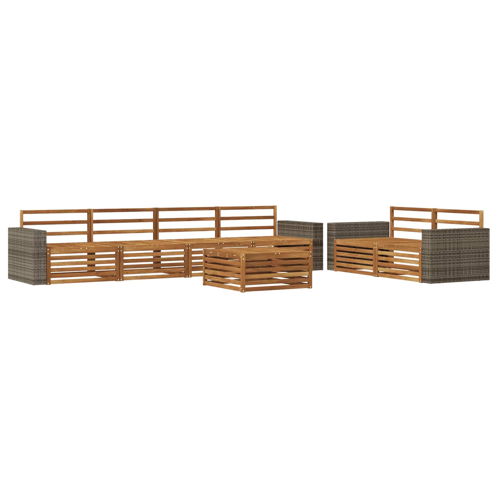 Outdoor-Sofagarnitur 7 pcs Natur Massivholz Akazie