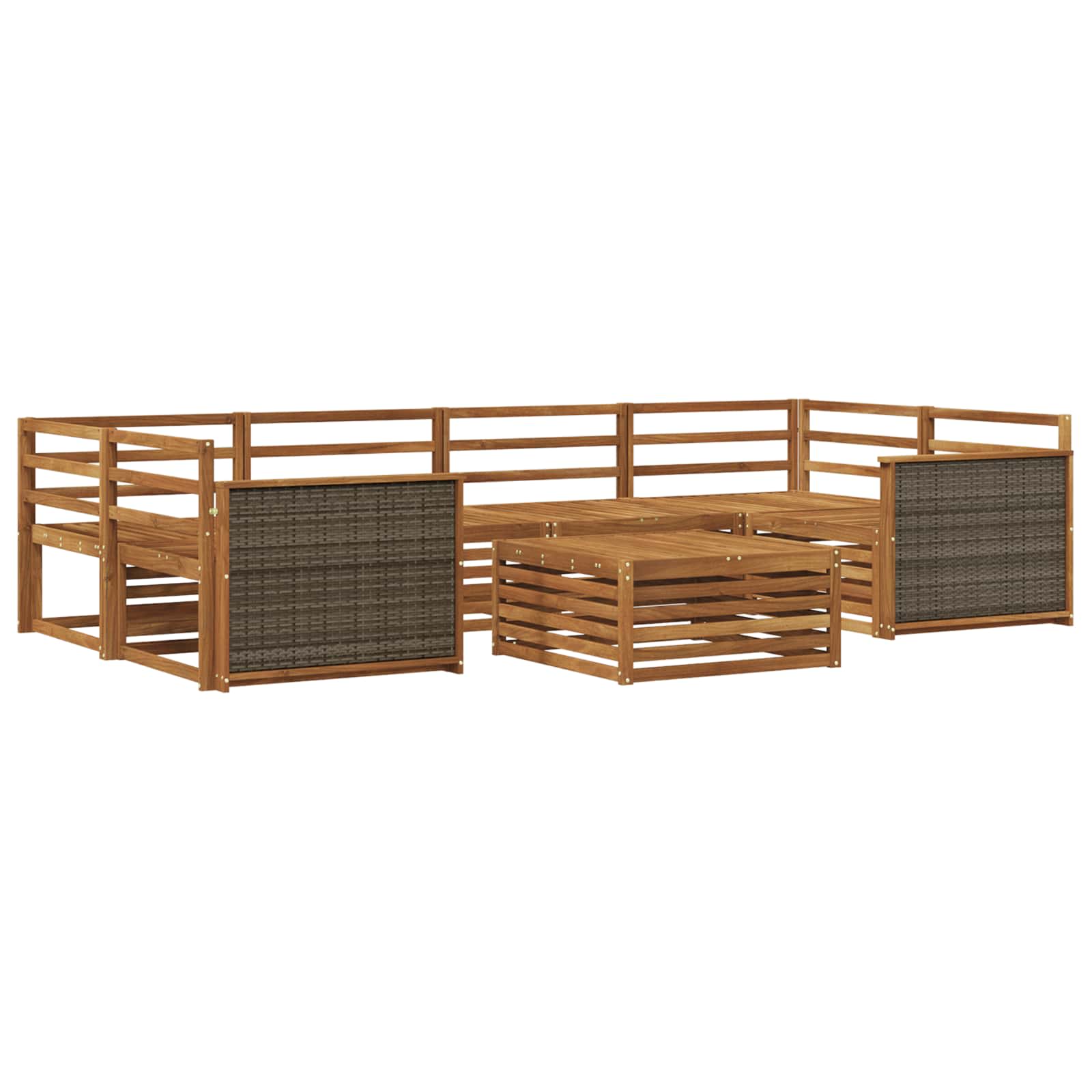 Outdoor-Sofagarnitur 7 pcs Natur Massivholz Akazie