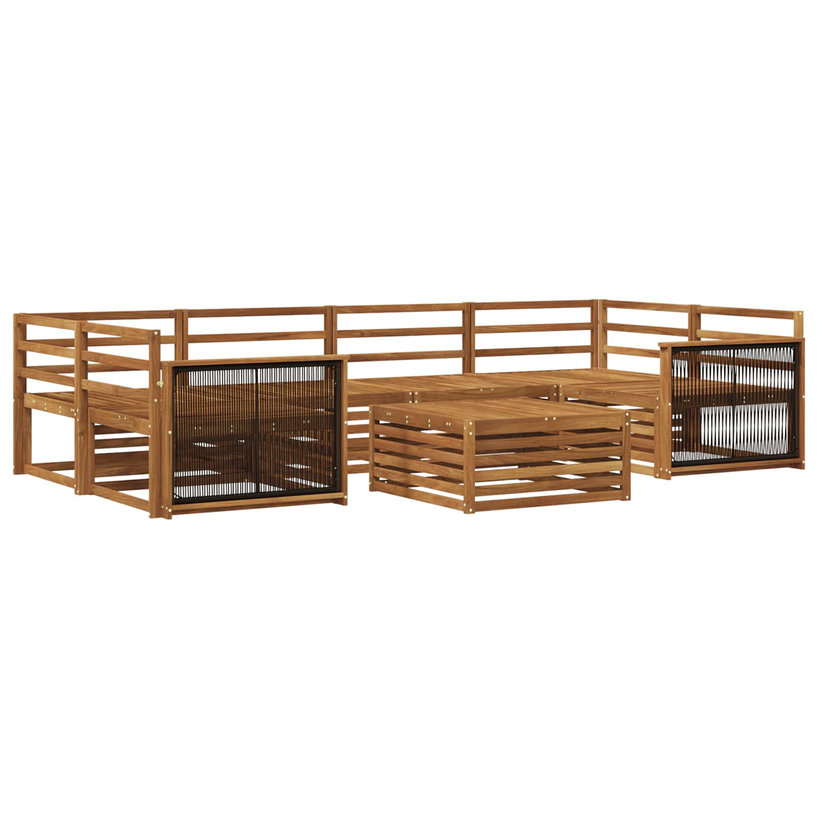 Outdoor-Sofagarnitur 7 pcs Natur Massivholz Akazie