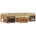 Outdoor-Sofagarnitur mit Kissen 7 pcs Natur und Beige