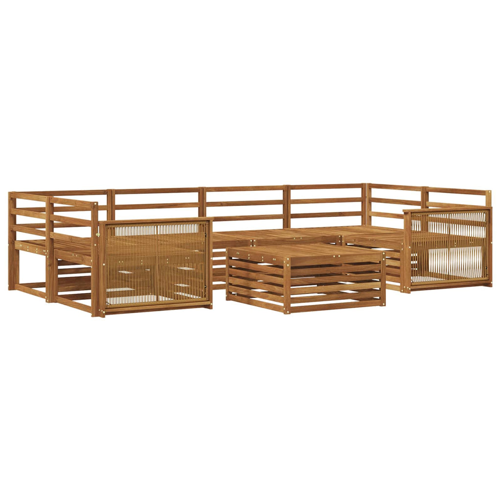 Outdoor-Sofagarnitur 7 pcs Natur Massivholz Akazie