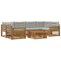 Outdoor-Sofagarnitur mit Kissen 7 pcs Natürlich und Hellgrau