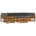 Outdoor-Sofagarnitur mit Kissen 7 pcs Natur und Anthrazit