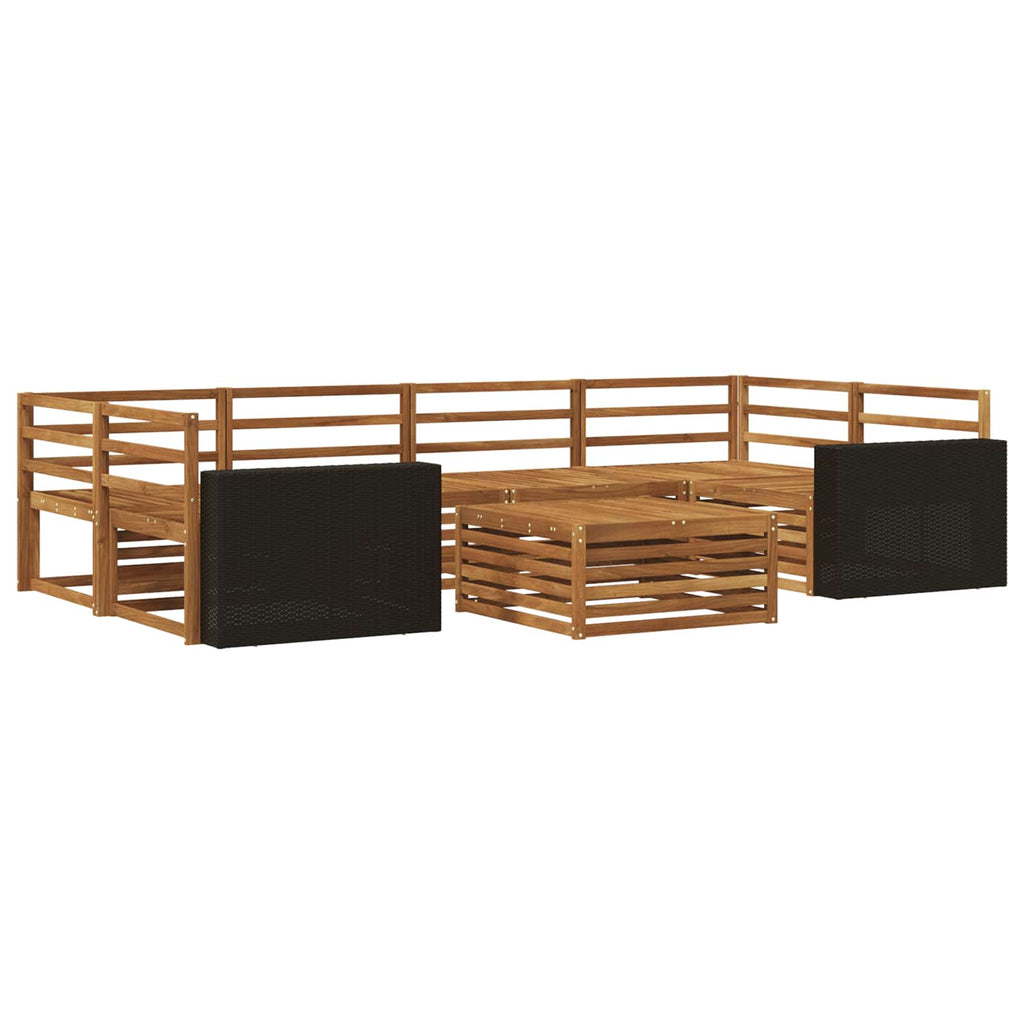 Outdoor-Sofagarnitur 7 pcs Natur Massivholz Akazie