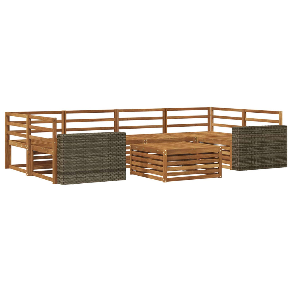 Outdoor-Sofagarnitur 7 pcs Natur Massivholz Akazie