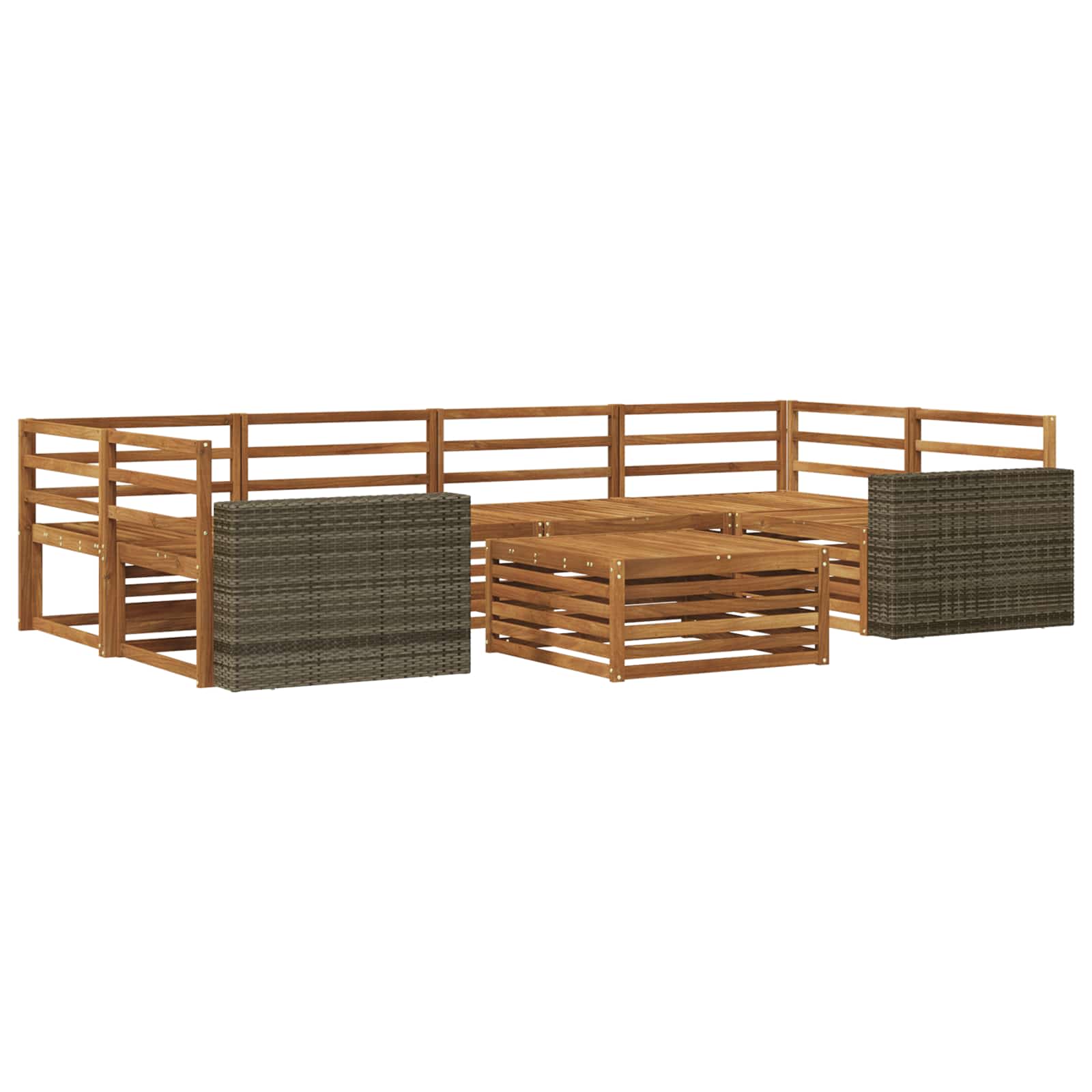 Outdoor-Sofagarnitur 7 pcs Natur Massivholz Akazie
