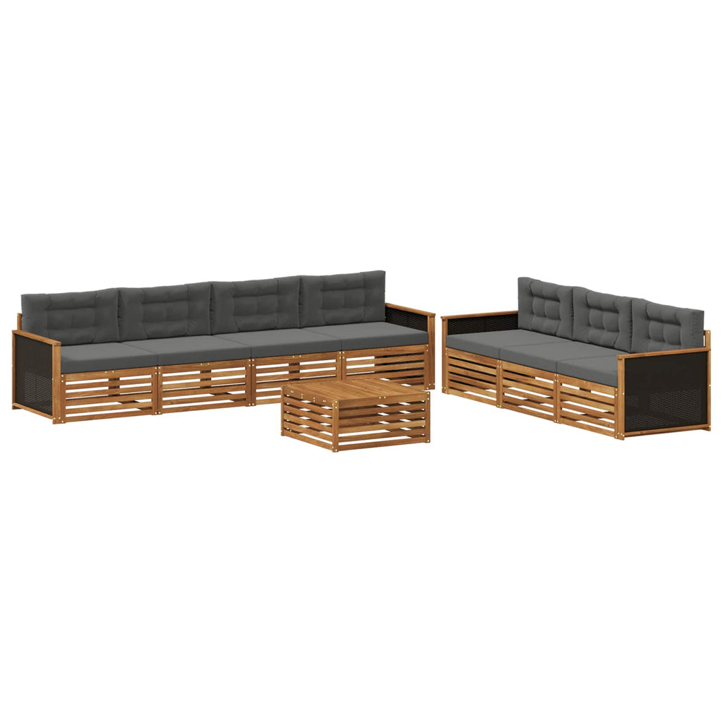 Outdoor-Sofagarnitur 8 pcs Natur und Anthrazit 79 x 79 x 37 cm