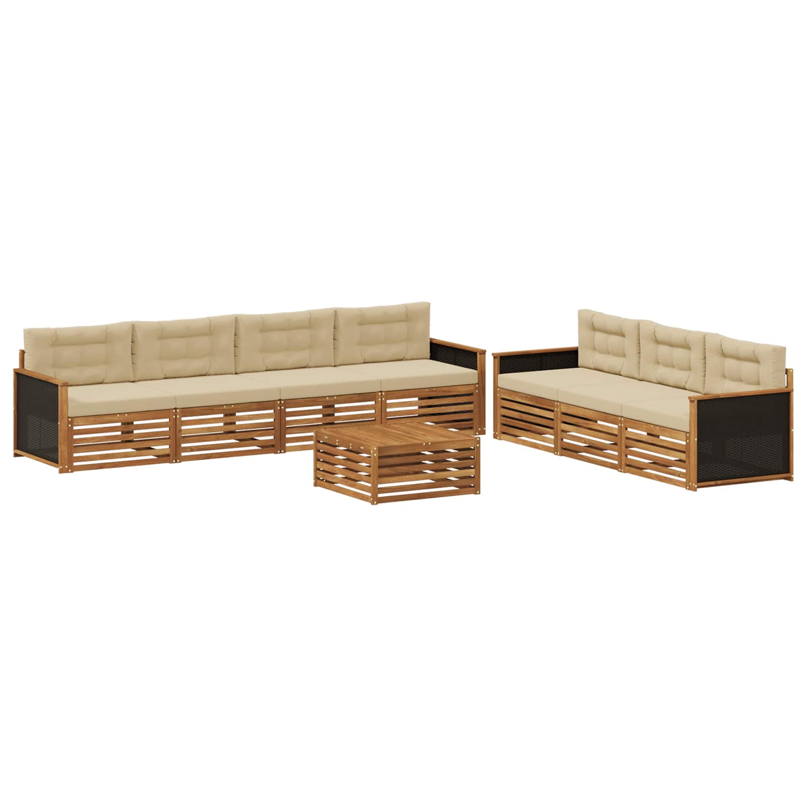 Outdoor-Sofagarnitur 8 pcs Natur und Beige 79 x 79 x 37 cm