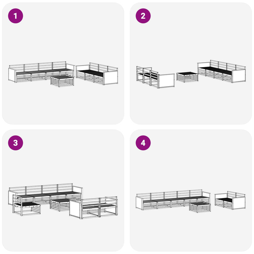 Outdoor-Sofagarnitur 8 pcs Natur Massivholz Akazie