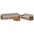 Outdoor-Sofagarnitur mit Kissen 8 pcs Natürlich und Hellgrau