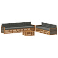 Outdoor-Sofagarnitur mit Kissen 8 pcs Natur und Anthrazit