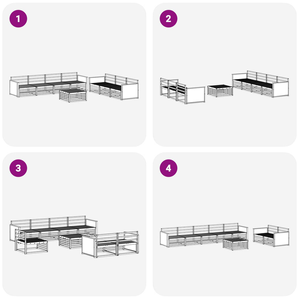 Outdoor-Sofagarnitur 8 pcs Natur Massivholz Akazie
