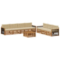 Outdoor-Sofagarnitur mit Kissen 8 pcs Natur und Beige