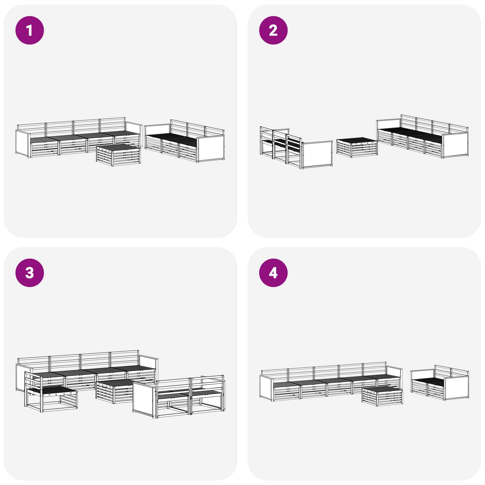 Outdoor-Sofagarnitur 8 pcs Natur Massivholz Akazie