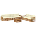 Outdoor-Sofagarnitur mit Kissen 8 pcs Natur und Creme